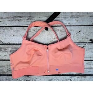SHEFIT Flex Sports Bra 3Luxe 3X Orange Adjustable High Impact Front Zip NWT